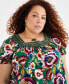 Фото #3 товара Plus Size Crochet-Trimmed Top, Created for Macy's