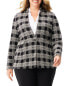 Фото #1 товара Nic+Zoe Plus Perfectly Plaid Knit Linen-Blend Blazer Women's