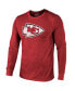 Фото #3 товара Men's Red Kansas City Chiefs Super Bowl LVIII Champions Tri-Blend Back Hit Long Sleeve T-shirt