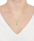 ფოტო #2 პროდუქტის Peridot (3/8 ct. t.w.) & Lab-Grown White Sapphire (1/5 ct. t.w.) U-Shaped 18" Pendant Necklace in 14k Gold-Plated Sterling Silver