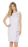 Фото #1 товара Calvin Klein 154046 Women's Ruffle Scuba Sheath Dress Sleeveless Opal Sz. 10