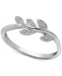 ფოტო #1 პროდუქტის Diamond Leaf Vine Ring (1/10 ct. t.w.) in Sterling Silver