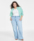 Фото #1 товара Plus Size Sailor High-Rise Wide-Leg Jeans, Created for Macy's