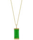 ფოტო #2 პროდუქტის EFFY® Dyed Jade & Diamond Accent Rectangle 18" Pendant Necklace in 14k Gold