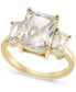 ფოტო #1 პროდუქტის Gold-Plate Emerald-Crystal Triple Stone Ring, Created for Macy's