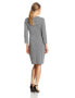 Фото #3 товара Jones New York Women's New Faux Wrap Dress Black Ivory Size S