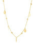 Textured Bead & Oval Dangle 18" Collar Necklace in 10k Gold