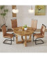 Modern Circular Dining Table Set With High Back Chairs