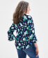Фото #2 товара Women's Printed Pintuck Ruffle Sleeve Top, Regular & Petite, Created for Macy's