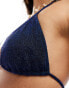 Фото #2 товара South Beach glitter triangle bikini top in dark blue