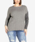 ფოტო #1 პროდუქტის Plus Size Sandy Round Neck Sweater