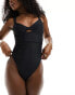 Фото #1 товара Miss Selfridge cup detail swimsuit in black