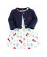 ფოტო #1 პროდუქტის Baby Girls Cotton Dress and Cardigan Set, Wildflower