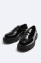 Faux-patent-finish chunky loafers
