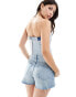 Фото #4 товара Pull&Bear contrast denim waistband detail corset in washed blue