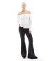 ASOS DESIGN off shoulder pocket shirt in white 32 - фото #4