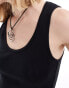 Фото #3 товара Weekday Ruby semi-sheer tank top in black