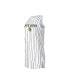 ფოტო #1 პროდუქტის Women's White San Diego Padres Reel Pinstripe Knit Sleeveless Nightshirt