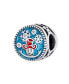 Frozen Winter Holiday Party Christmas Round Red Hat Bead Blue Enamel Snowflake Charm For Women Sterling Silver For European Bracelet