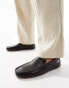 ASOS DESIGN driver loafers in brown leather