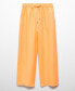 Women's Linen-Blend Elastic Waist Trousers