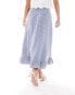 Nobody's Child Petite Annalise maxi skirt in blue gingham check