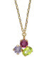 Delicate gold-plated necklace with colored crystals Odele A4906-MDG - фото #1