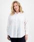 Фото #1 товара Plus Size Embellished Cotton Shirt, Created for Macy's