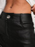 New Look faux leather straight leg trousers in black