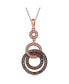 ფოტო #1 პროდუქტის Suzy Levian Sterling Silver Cubic Zirconia Multi Circle Looped Dangle Pendant Necklace