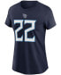 Фото #2 товара Women's Derrick Henry Navy Tennessee Titans Player Name Number T-shirt