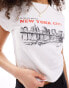 Фото #2 товара ASOS DESIGN baby tee with new york city graphic in cream