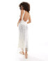 Фото #4 товара Miss Selfridge crochet fringe maxi dress in cream