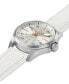 ფოტო #2 პროდუქტის Women's Swiss Automatic Khaki Aviation White Leather Strap Watch 36mm