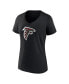 ფოტო #3 პროდუქტის Women's Bijan Robinson Black Atlanta Falcons Icon Name and Number V-Neck T-shirt