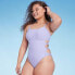 Фото #3 товара Women's Cut Out Knotted One Piece Swimsuit - Shade & Shore Lilac Purple S