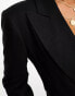 ASOS DESIGN Petite long line perfect blazer in black