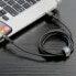 Wytrzymały kabel w oplocie do iPhone USB - Lightning QC3.0 2.4A 1m czarno-szary