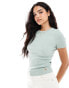 Calvin Klein Jeans Washed Ribbed Cotton T-shirt in Jadeite