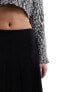 Stradivarius tailored pleated mini skirt in black