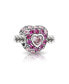 Фото #1 товара Шарм Bling Jewelry Fuchsia Heart CZ Pave