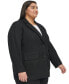 Plus Size Fringe Trim Tweed Blazer, First@Macy’s