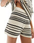 Фото #1 товара ASOS DESIGN knit beach co ord short in beige