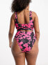 Фото #4 товара Reclaimed Vintage PLUS high waist bikini bottom in pop pink floral print