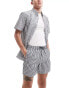 Farah textured stripe short in white