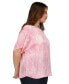 ფოტო #3 პროდუქტის Plus Size Petal-Print Short-Sleeve Top