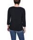 ფოტო #2 პროდუქტის Women's 3/4 Sleeve Piped Top