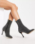 ASOS DESIGN Elegant embellished high-heeled ankle boots in black