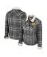 Women's x Wrangler Charcoal Michigan Wolverines Plaid Polar Fleece Button-Up Jacket