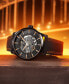 ფოტო #4 პროდუქტის Men's Swiss Automatic Multifort Skeleton Vertigo Black and Orange Fabric Strap Watch 42mm